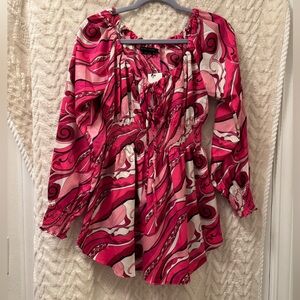 BCBG Stunning Swirl Fushia Patterned Blouse
XSMALL